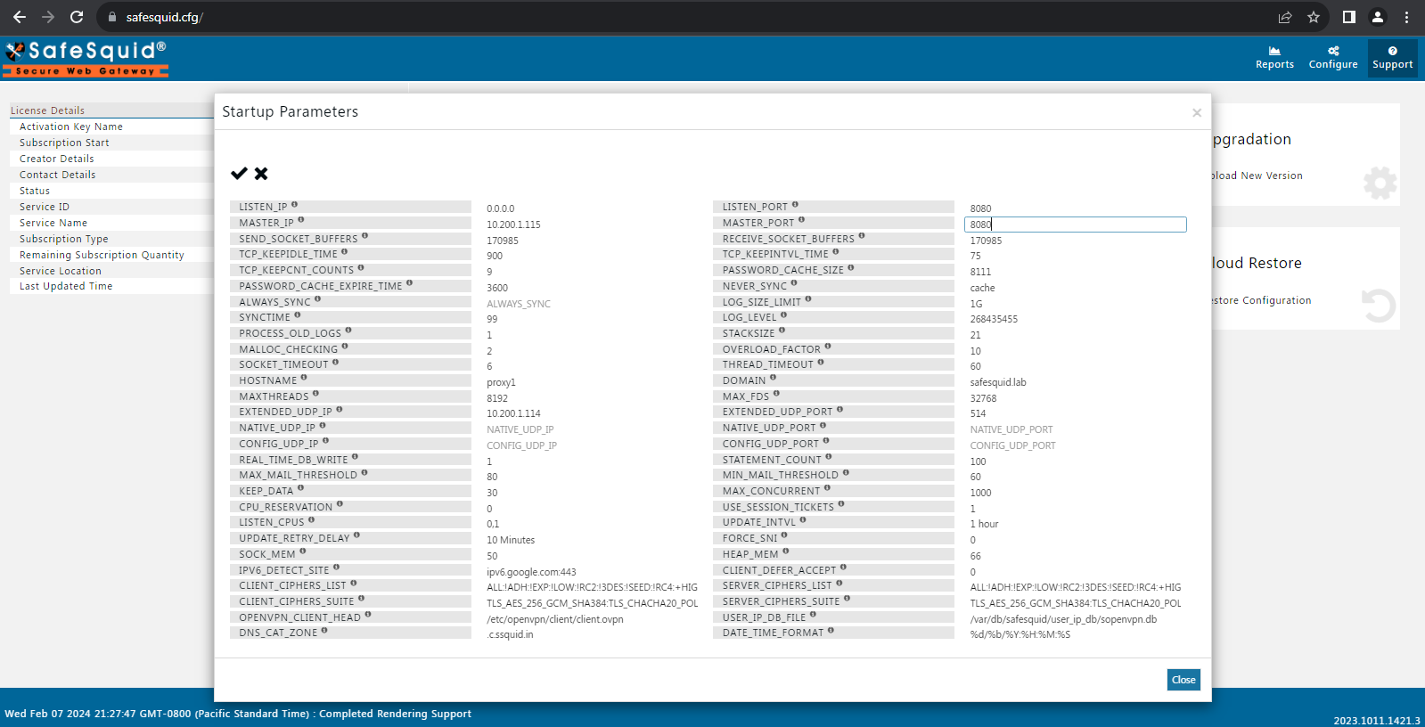 adding your master proxy server&#39;s port number
