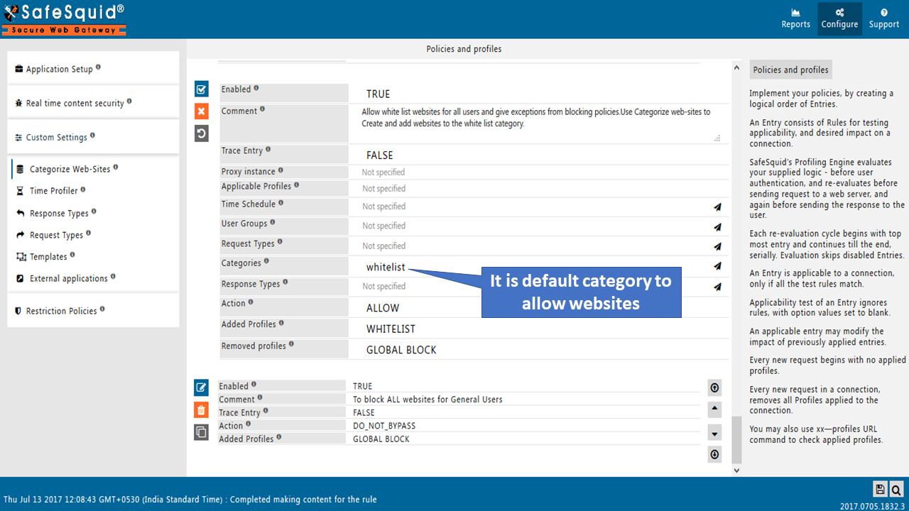 Showing the category &quot;whitelist&quot;