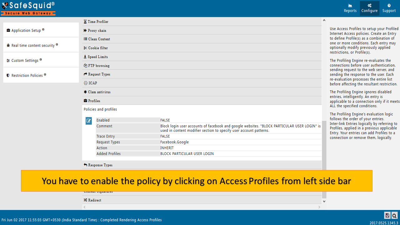 searching for policy &quot;BLOCK PARTICULAR USER LOGIN &quot; 