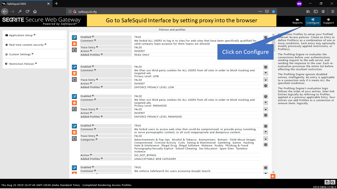 Click on configure to integrate Youtube API with safesquid