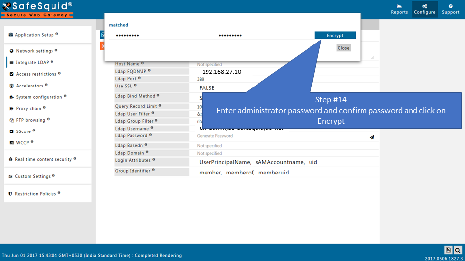 Encrypt admin password to fetch the entries from LDAP server