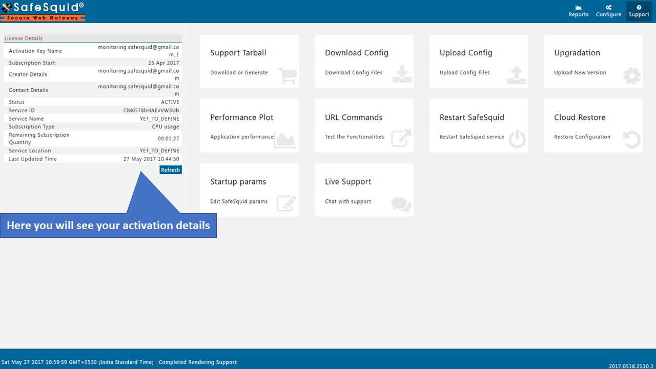 showing activation details in license details, Picture