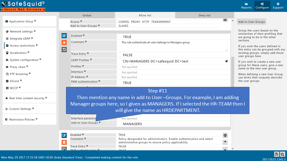 adding a name in the add to user group section
