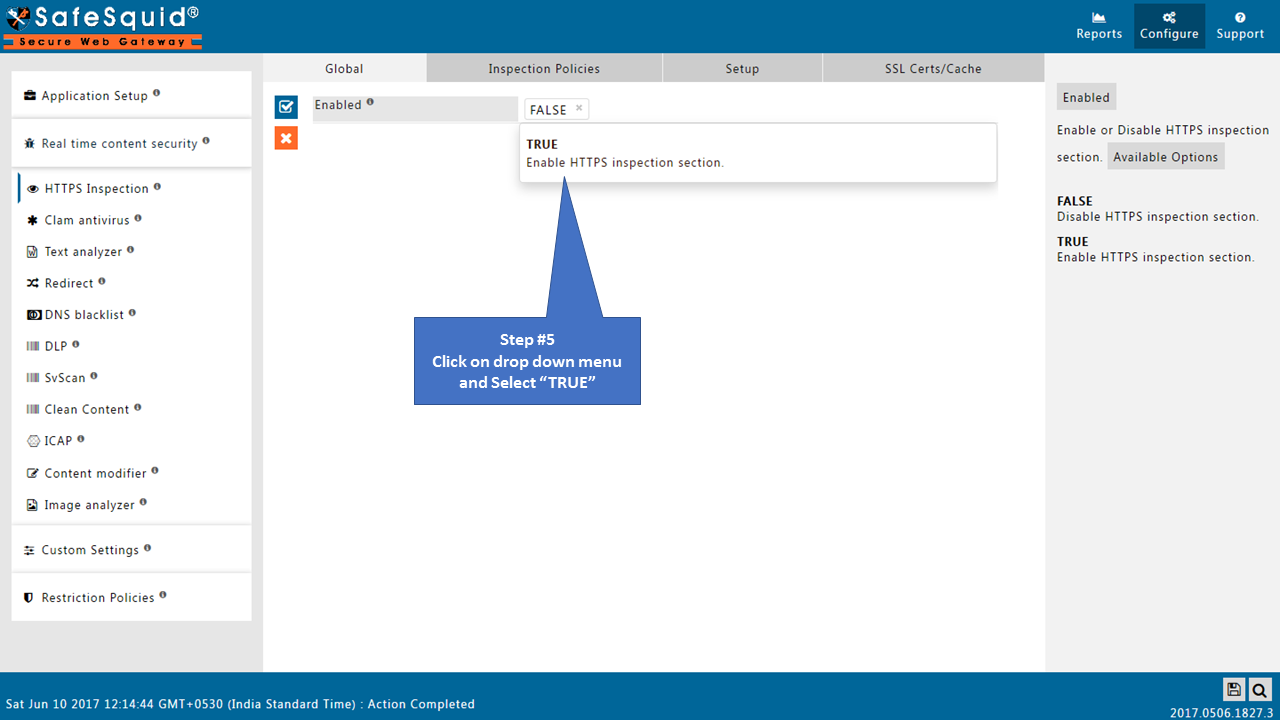 selecting true in drop down menu, Picture