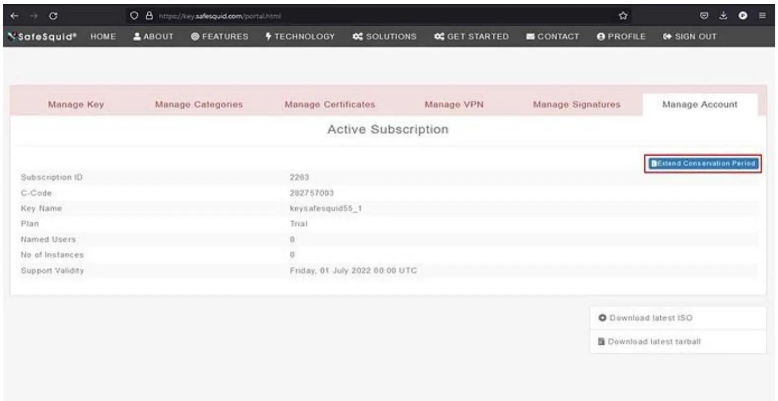 Extend Conservation Period