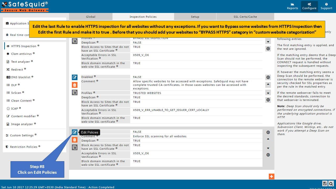 clicking on edit on last rule of Enforce SSL scanning for all websites, Picture