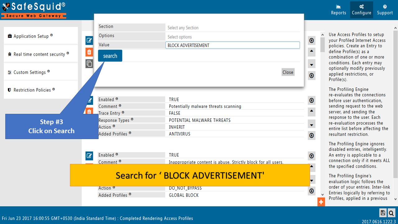 Search for &quot;BLOCK ADVERTISEMENT &quot; default policy