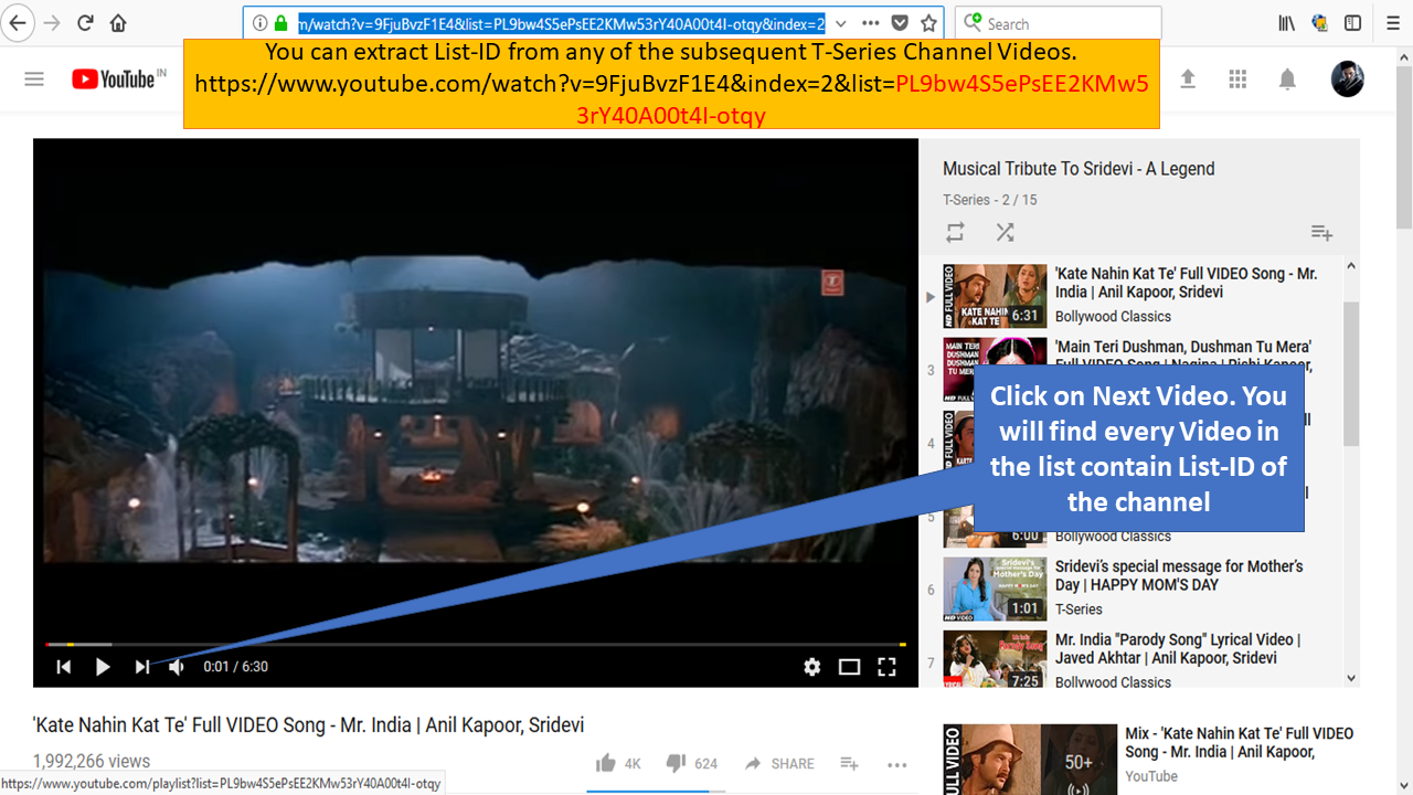 Extract List-ID from any of the subsequent YouTube Channel to block specific YouTube channel