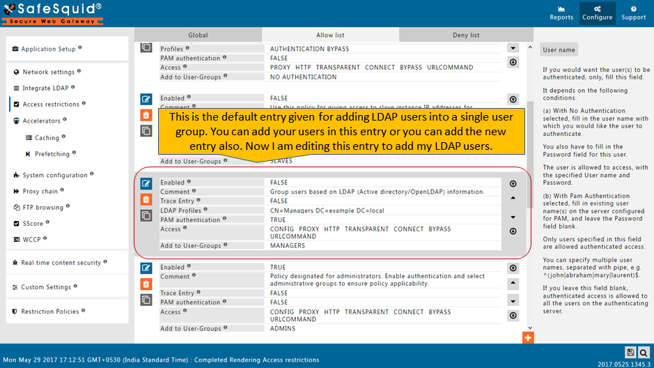 default entry given for adding LDAP users into a single user group