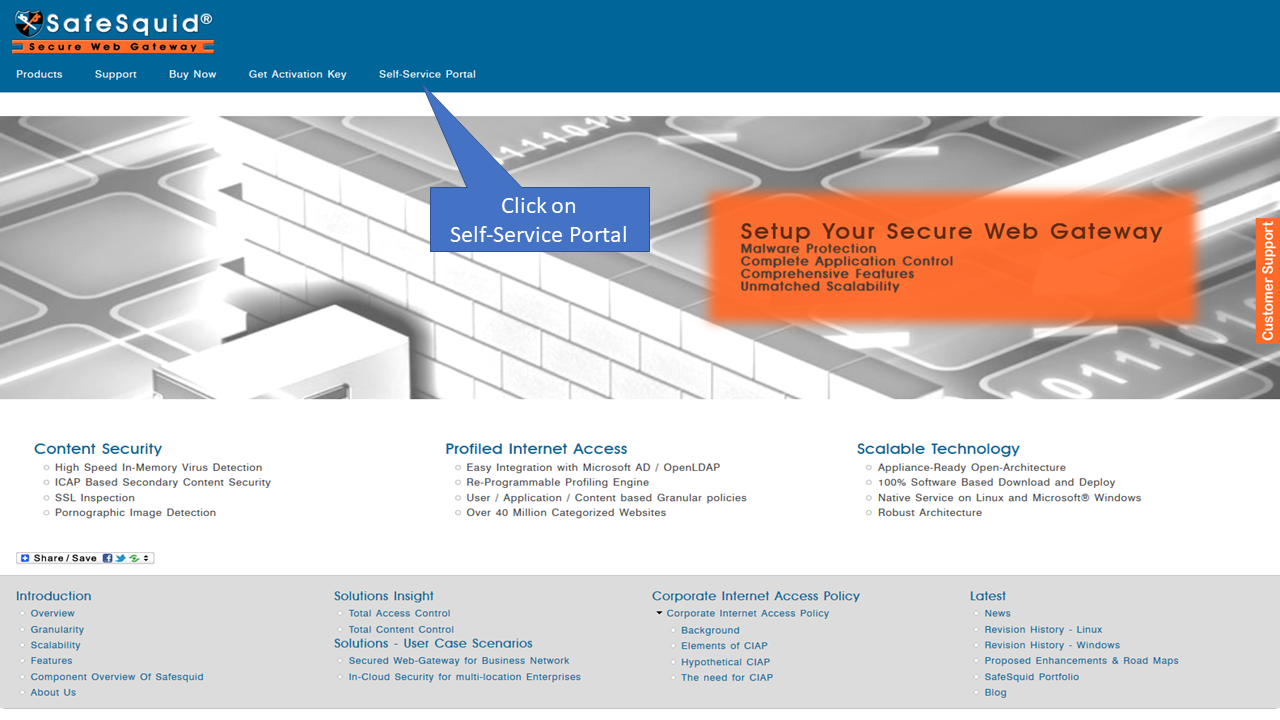 Access The Self Service Portal Secure Web Gateway